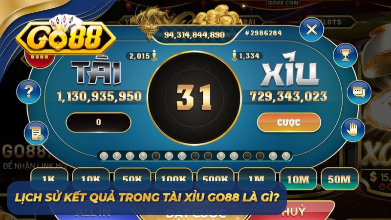Lịch sử kết quả trong tài xỉu GO88 là gì?