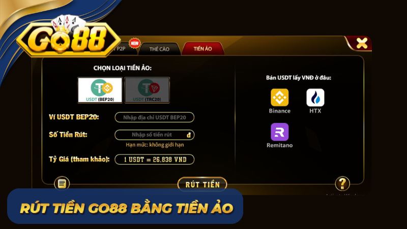rút tiền Go88 bằng tiền ảo
