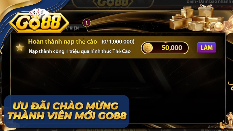 Ưu đãi chào mừng thành viên mới GO88
